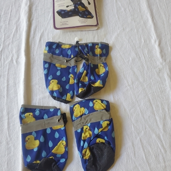 Fashion Pet Ducky Rain Royal Blue Protective Sz. XL  Drawstring Boots - Picture 4 of 5
